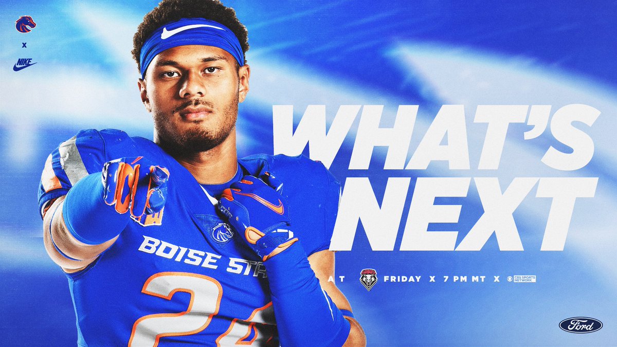 BroncoSportsFB's tweet photo. On the road to start conference play. 

🆚 New Mexico
🗓️ Friday, September 9
⏰ 7 PM MT 

#BleedBlue https://t.co/CUhkzkcCMS