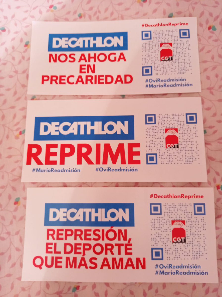 ParlaObrera_P's tweet photo. DECATHLON♡ REPRIME
@cgtzonasur
POP con l@s DESPEDID@S
#OviReadmision
#MarioReadmision
#DecathlonReprime
Decathlon está reprimiendo a sección sindical d CGT
A Decathlon no l gustan los sindicatos combativos como la CGT❤🖤
A nosotras no ns gustan ls empresas explotadoras
#Boicot https://t.co/L9jc3uxKt2