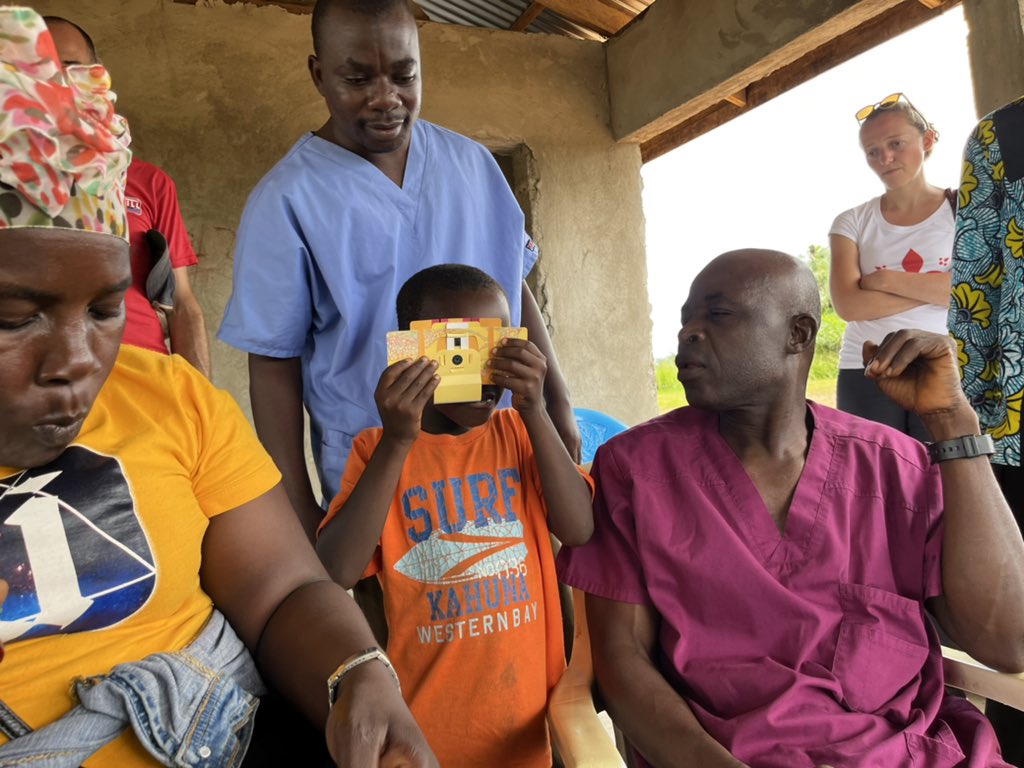 PrakashLab's tweet photo. Day #5 - #FoldscopeChallenge Liberia. Today we spent some time talk to community health workers at primary health centers - backbone of majority of health care delivery in the world. Understanding challenges they face and feedback from this CHW community has always been inspiring https://t.co/OomgRoyX2o