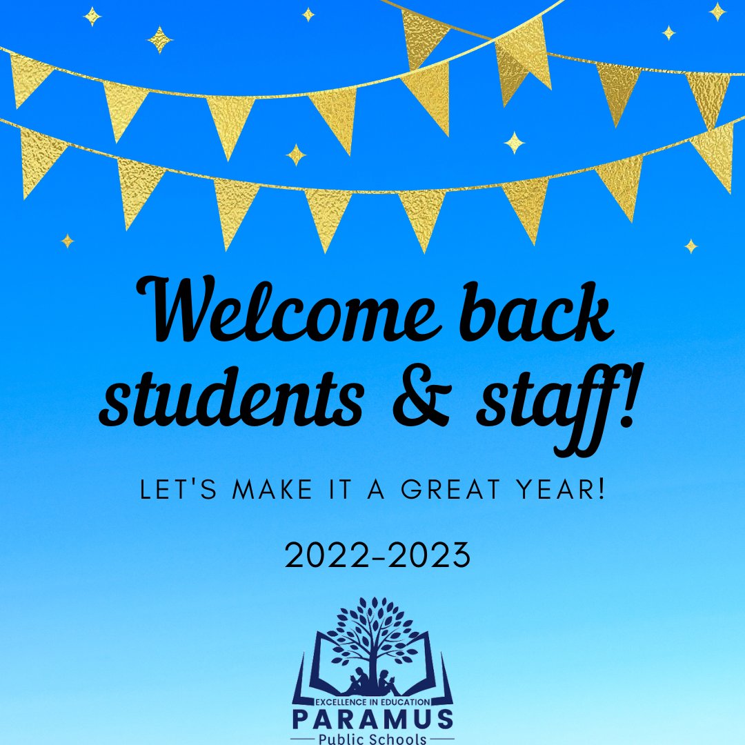 Welcome back! Please see the attached Community Update from the Paramus Superintendent of Schools welcoming everyone to the 2022-2023 school year. ➡️ tinyurl.com/2p87un4x