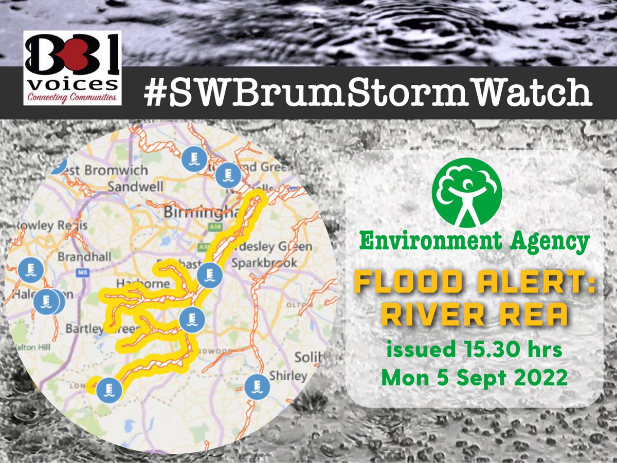 B31Voices's tweet photo. ⚡️🌧 #SWBrumStormWatch 🌧⚡️With more thunderstorms &amp; heavy rain forecast for the next few hours, The Environment Agency has issued a flood alert for the River Rea between #Longbridge &amp; #Nechells #Birmingham #weather #storm #rain #SWBrumRainWatch https://t.co/vXYKF9OGeO