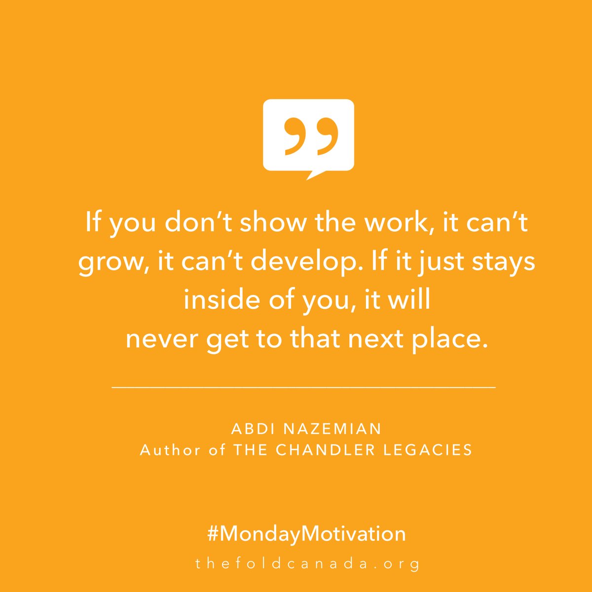 Time for some tough and necessary love this Monday, courtesy of #FOLD2022 alum <a href="/Abdaddy/">Abdi Nazemian</a>! Eventually you'll have to show that story/novel/poem to somebody. Take heart, and remember: every new pair of eyes on your work is another opportunity for it to grow! #MondayMotivation
