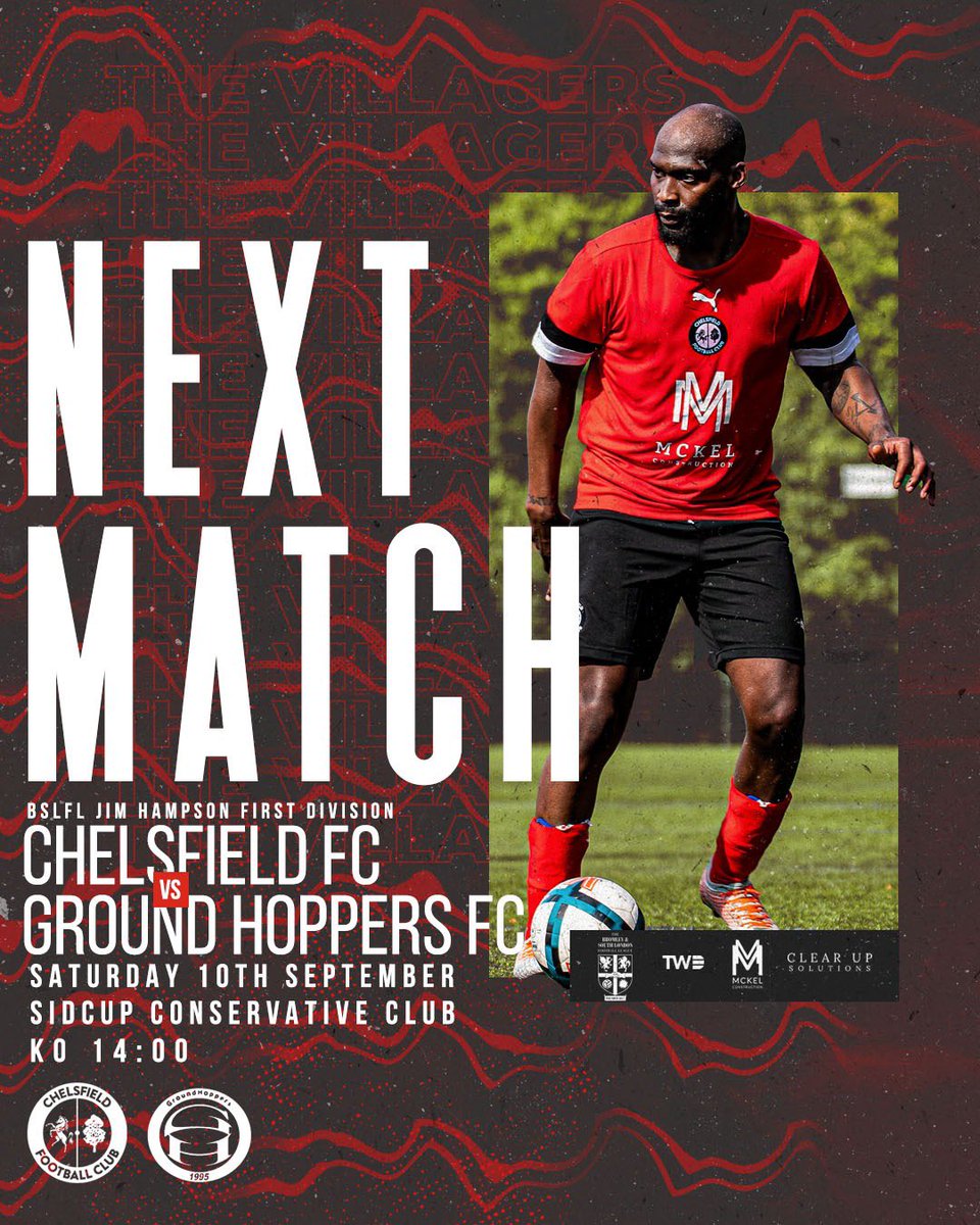 Chelsfield FC (@chelsfield_fc) on Twitter photo ๐ฅ OPENING WEEKEND ๐ฅ
We kick off our league campaign this weekend with a home fixture against <a href="/GroundhoppersS/">GroundHoppers SAT</a>.
๐ <a href="/BASLFL/">B&SL Football league</a> Jim Hampson First Division
๐ <a href="/GroundhoppersS/">GroundHoppers SAT</a>
๐ 10/09/22
โฐ 2pm
๐ Sidcup Conservative Club, DA14 6LW
#PreSeason #TheVillagers #Champs ๐ฅ OPENING WEEKEND ๐ฅ
We kick off our league campaign this weekend with a home fixture against <a href="/GroundhoppersS/">GroundHoppers SAT</a>.
๐ <a href="/BASLFL/">B&SL Football league</a> Jim Hampson First Division
๐ <a href="/GroundhoppersS/">GroundHoppers SAT</a>
๐ 10/09/22
โฐ 2pm
๐ Sidcup Conservative Club, DA14 6LW
#PreSeason #TheVillagers #Champs