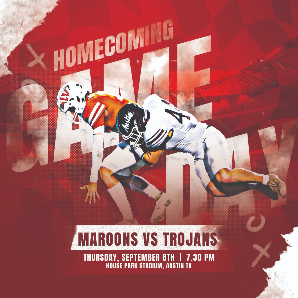 AustinMaroonFB's tweet photo. Come early and be loud!  Week 3 is here...which means it is homecoming for our Austin Maroons! https://t.co/ajnzOKsPlY