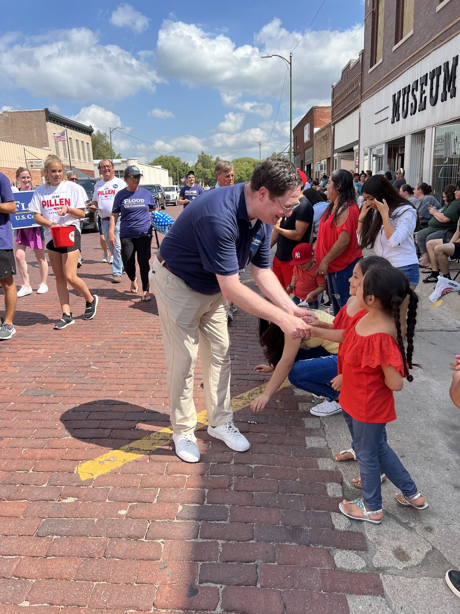 Flood4Nebraska's tweet photo. The Schuyler Labor Day Parade is a fantastic event with so many friendly people. Thank you for all the support! #TeamFlood https://t.co/W3yFKO8OMS