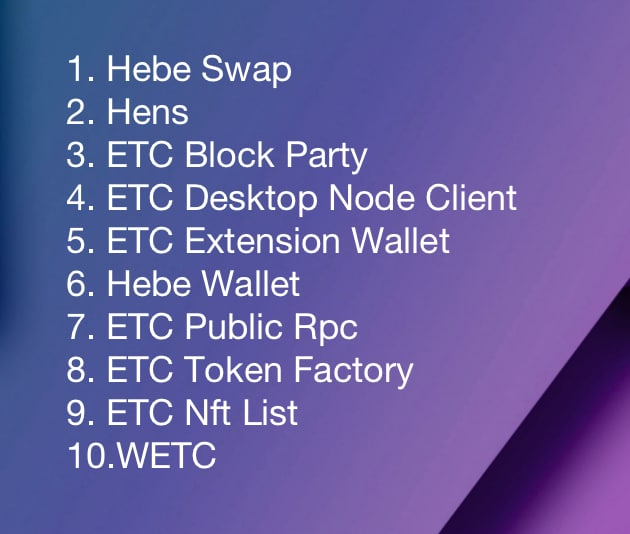 In the past 8 months, we have built HebeSwap, Hens, Token Factory, Browser extension wallet, $ETC Party, Etc Desktop, Public RPC nodes. The $HEBE team is committed yo develop and bring the #EthereumClassic  ecosystem to another level. Join us! 🚀app.hebeswap.com

#ETCArmy