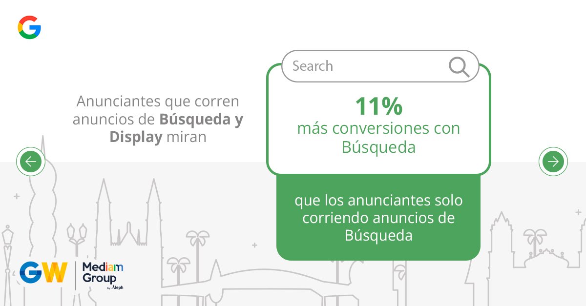 MediamGroup's tweet photo. No pierdas la oportunidad de mostrar tus anuncios: opta por una estrategia conjunta de Búsqueda + Display y llega aún más lejos con anuncios responsivos que se adaptan a cada espacio publicitario.
#GoogleWeekbyMediam #MediamGroup https://t.co/55b6QPhChw