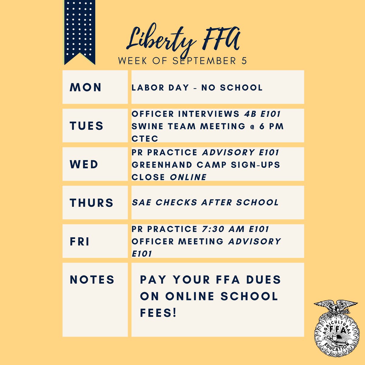 Busy week ahead! Officer candidates be sure to check your emails!