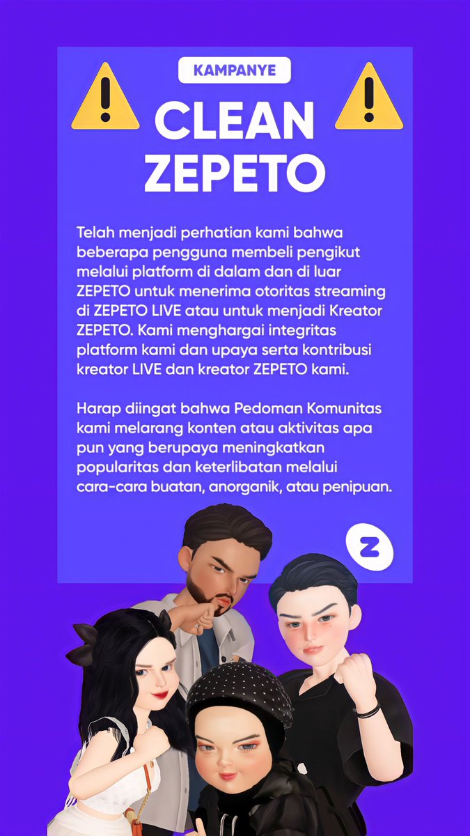 freyazelinezpt's tweet photo. CLEAN ZEPETO ‼️⚠️
@zepeto_official 

#ZEPETOAman
#CleanZepeto
#FZslot
#FreyaZeline 
#ZEPETO
#ZEPETOIndonesia https://t.co/pdABeanvba