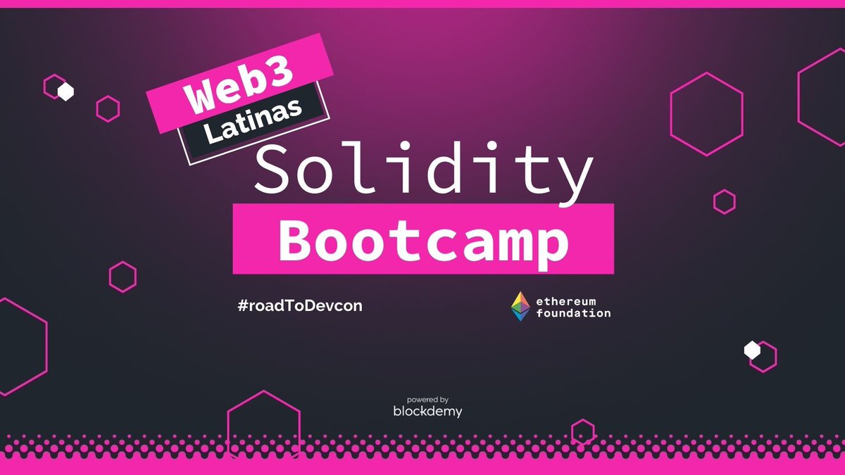 ¡Latinas, les traemos una gran noticia! 💜

En colaboración con <a href="/ethdotorg/">ethereum.org Community</a> y <a href="/blockdemy/">Blockdemy 🚀</a> hemos lanzado 100 becas para todas aquellas mujeres que quieren aprender a programar en #Solidity #Web3 

🗓 Del 19 sept al 07 de oct. 

👉🏽 blockde.me/web3latinas-bo…