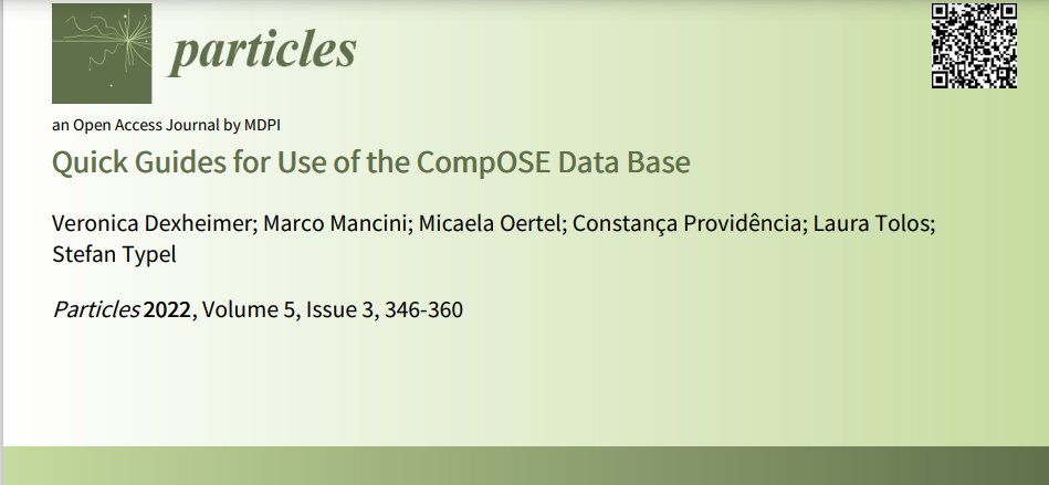 Particles_MDPI's tweet photo. 📚Read our latest published paper “Quick Guides for Use of the CompOSE Data Base” from Dr. Micaela Oertel's  team！

#COMPOSErepository
#astrophysicalapplications
#nuclearphysics
#QuickGuides

Find more details at https://t.co/ufXcUY8Uk7 https://t.co/ebg2d0CQLT