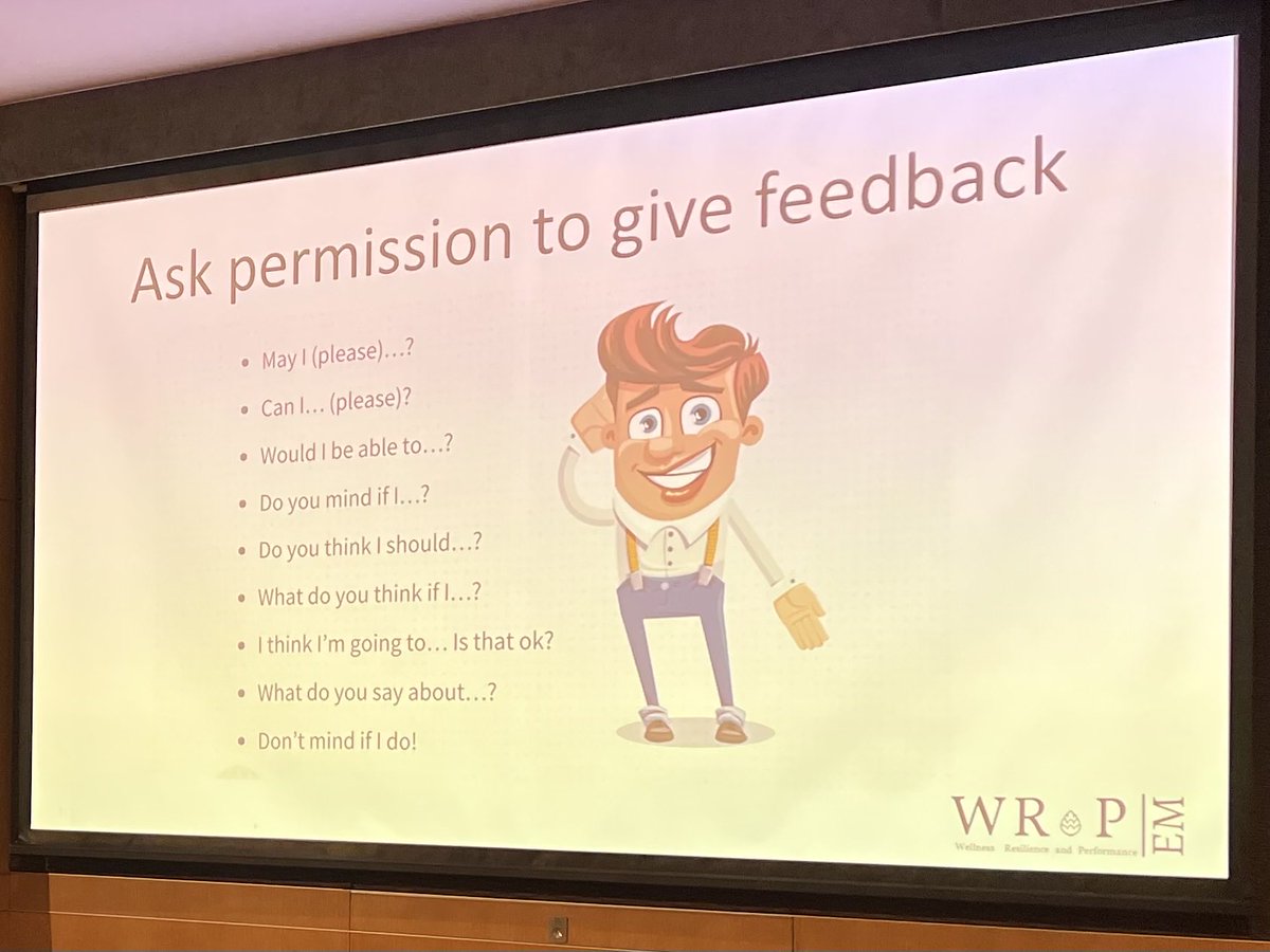 Ask permission prior to giving feedback.  “Is it okay if I give you some feedback about…?” Aim to have as much information available to you prior to giving feedback. 
<a href="/bethany_boulton/">Bethany Boulton</a> <a href="/WRAPEMtweet/">wrapem</a> #wrapem #feedback