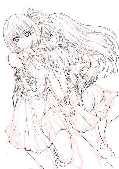 結構な数線画のストックがあるので叡智画じゃないけどリコリコちゃんの気分なので塗ろうかな! 