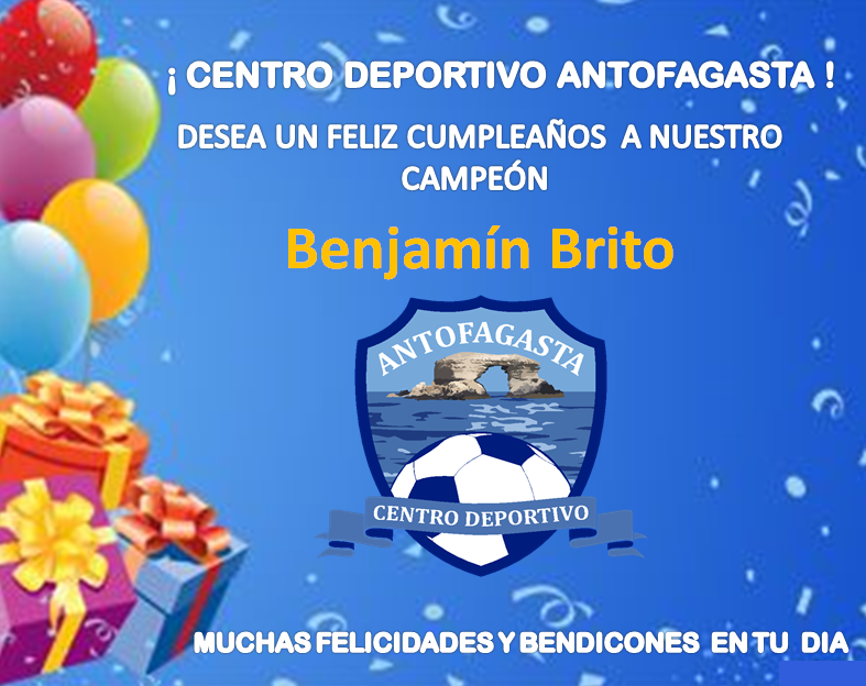 cdantof_cl's tweet photo. 😃👉🎂🎁🎈🎉 Feliz cumpleaños a nuestra campeón. Los mejores deseos para su nuevo año de vida te desea la Directiva del club, entrenadores, compañeros y amigos de equipo.
#Antofagasta #Calama #Mejillones 
#Tocopilla #Taltal https://t.co/3UvQrOvG3k