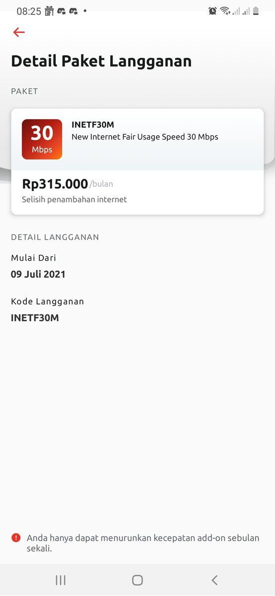 masfajar's tweet photo. @IndiHomeCare halo, mau nanya ini baru ngeh pas buka aplikasi Indihome. Paket layanan yg 315rb/bulan tapi koq tagihan yang 440rb/bulan. Bisa minta tolong dicek. https://t.co/kxK7hVFkLh
