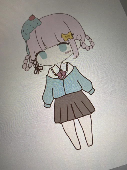 全身考えてる頭はさっき描いたの付けた() 