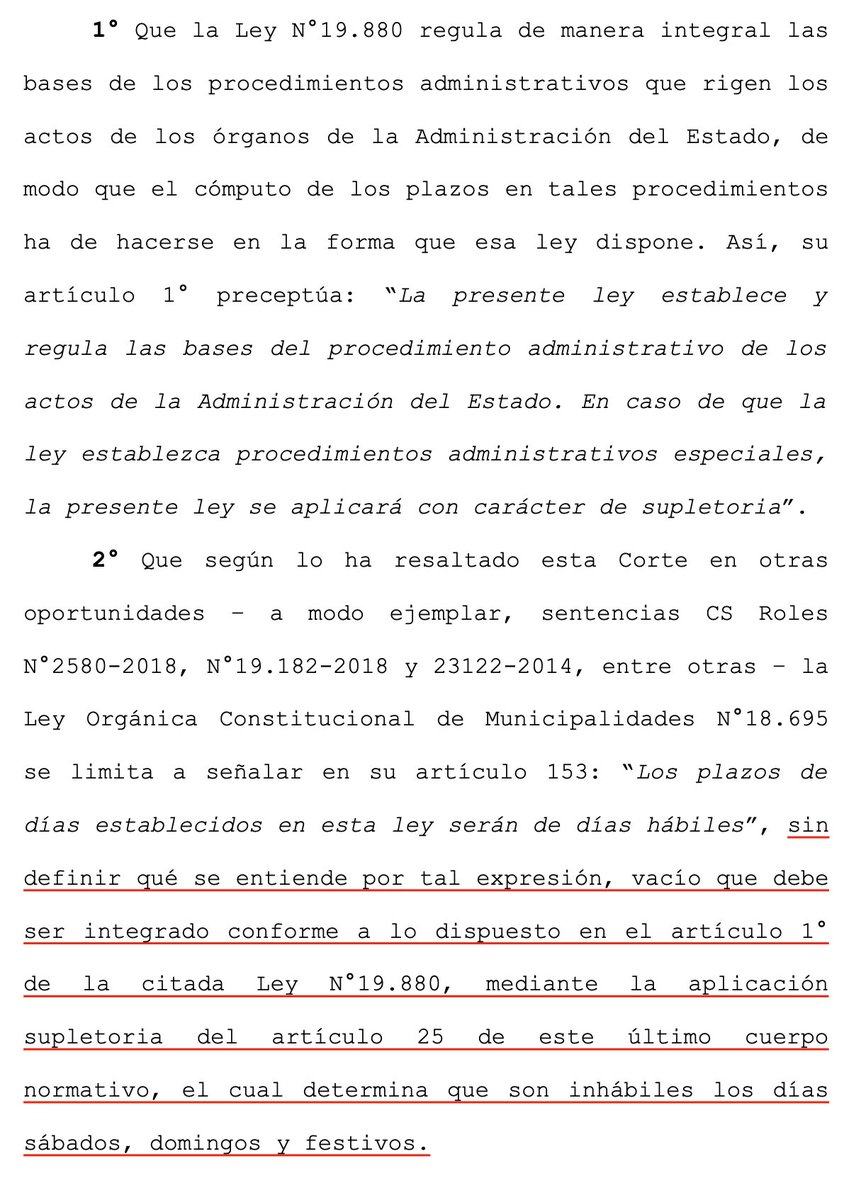LuisCorderoVega's tweet photo. CS (5.9.2022, rol 13393-2022) reitera: el plazo para la interposición de un reclamo de ilegalidad municipal ante la Corte de Apelaciones se contabiliza según las reglas de la ley 19.880 y no el CPC, dado que proviene de un procedimiento administrativo. https://t.co/QiE4QaJNBq