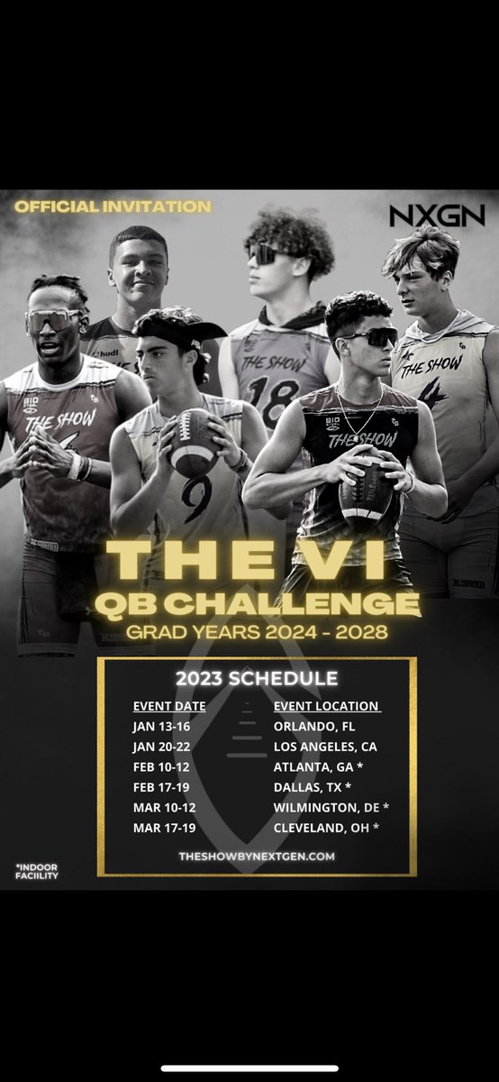 Beau_Bryant12's tweet photo. blessed to be invited to the V I qb challenge led by @TheSHOWByNXGN in 2023. @JHSWarriors_FB @movement_doc_ @CoachToddMonken @QBHitList @QBmag @Elite11 @SportsNewera @QB_Division @QBDevelopment https://t.co/yv3DnL3P5R