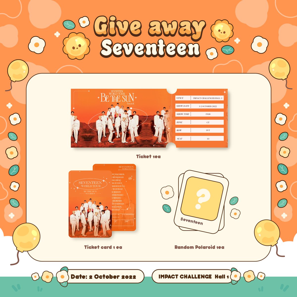 Green33571's tweet photo. ☀☀GIVE AWAY ☀☀
🗓 1-2 October 
💎 100 set
💎 1 เซ็ต/1 คนนะคะ 
กติกา: รีทวิต+แสดงบัตรคอนค่ะ
"ขอสงวนสิทธิ์ให้คนเข้าชมคอนเสิร์ตนะคะ"  

#ตลาดนัดสวนแครอท
#กะรัตพระเวสสันดร
#SEVENTEENTH2022
#BETHESUNinbkk https://t.co/2ME9yBU1eE