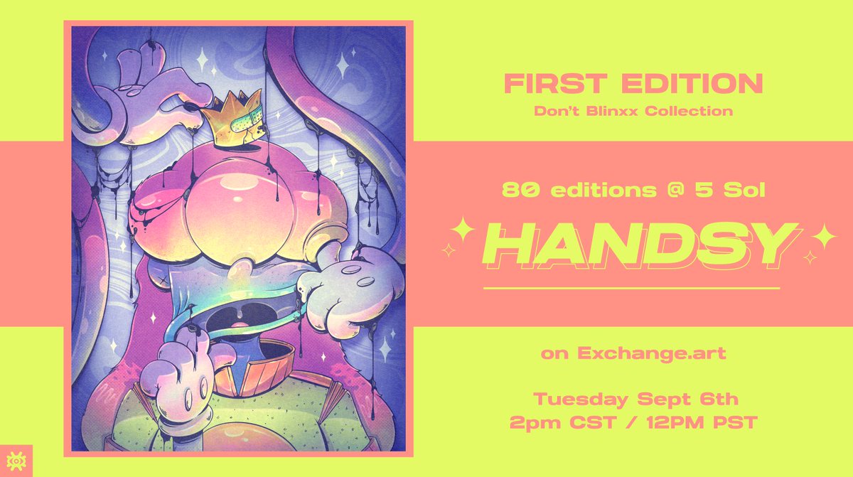 hyblinxx's tweet image. Edition Announcement! 
Handsy will be available Tomorrow at 2pm! 

80 Editions @ 5 Sol 

I really hope anyone who has been wanting some Blinxx in their collection can snag one of these tomorrow! 

ILYSM! 

link below