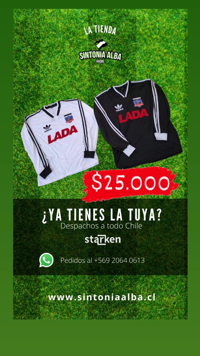 SintoniaAlba's tweet photo. Quedan pocas camisetas blancas y negras de Colo-Colo 1991 a la venta. Todos los detalles al +56 9 2064 0613 ⚪⚫🤟😍. ¡Todas las tallas disponibles!
Envíos a todo Chile vía Starken 🚚. #ColoColo #colocolo91 #Libertadores1991 #VamosColoColo #LADA #Colocolo1991 #Libertadores1991 https://t.co/ms6zo6PCIH