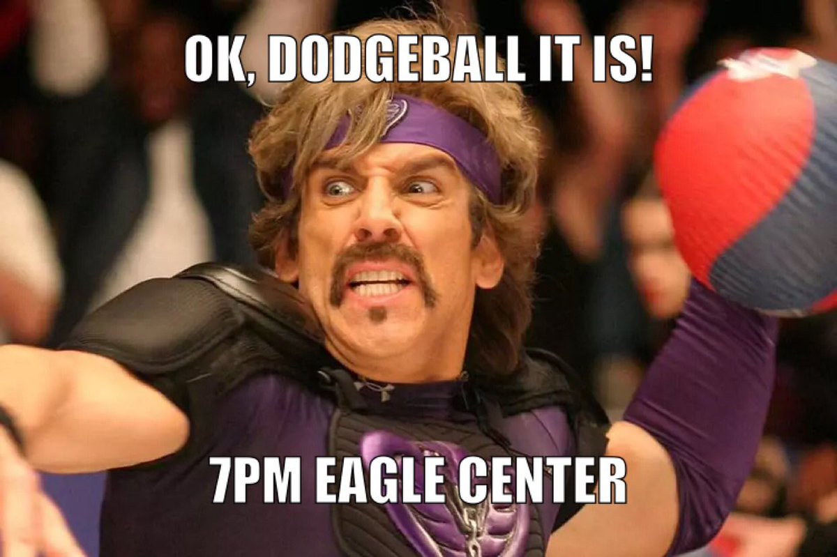 Looks like it’s gonna rain. Never fear, dodgeball and 350 wings it is!!! 7pm Eagle Center.