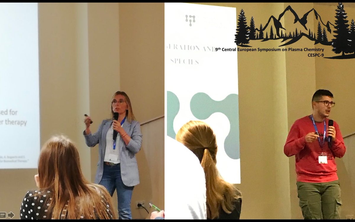 PlasmaMedLab's tweet image. End of a fruitful day at the 9th Central European Symposium on Plasma Chemistry (#CESPC-9). Great talks from our team: the invited talk of @criscanalb and a great oral by Francesco Tampieri. Thanks for the invitation &amp;amp; the lively discussions!#plasmamedicine #cancer #biopolymers