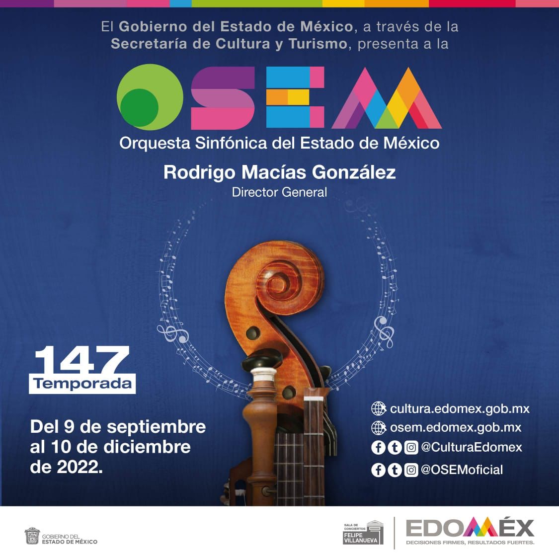 OSEMoficial's tweet photo. Amigas y amigos, los invitamos al inicio de la Temporada 147, el próximo viernes 9 de septiembre, a las 20 horas, en la Sala Felipe Villanueva.
Tendremos cuatro estrenos mundiales y el debut del Cuarteto de Guitarras de la Ciudad de México. 
#SomoslaOSEM #Programa1 https://t.co/o1DGu1rMya