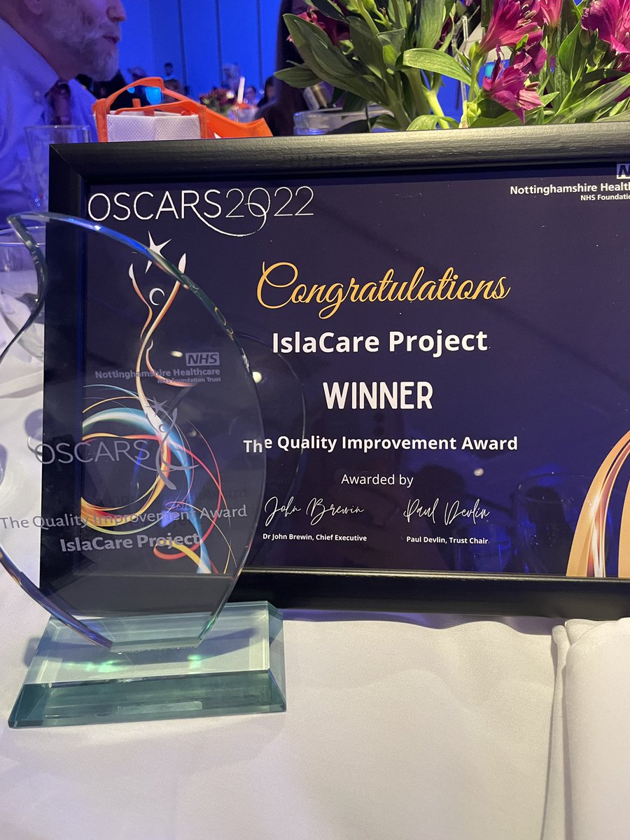 Angoliviasmummy's tweet photo. Fantastic night at the Oscars and a win for @Islavisualcare.  Congratulations to everyone involved in the implementation across the trust this is for us all @GabiC_Isla @yorkshire29 @ZoeRead5 @newgatenurses @retfordnurses @Worksopnurses @wellrushcliffe https://t.co/DBNvvmmUI4