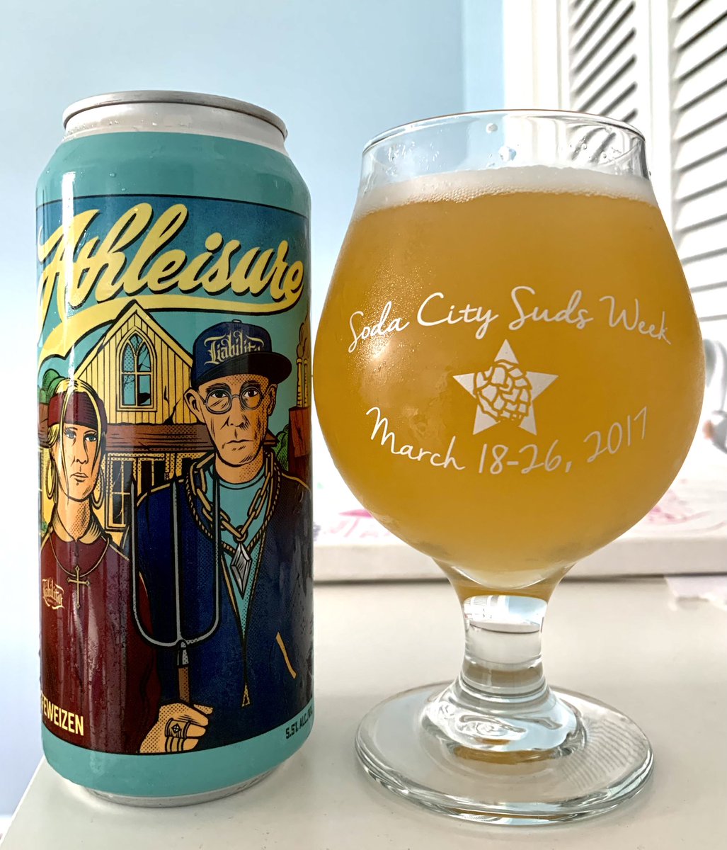 SCBeerExplorer's tweet photo. Athleisure by @liabilitybeer.

Banana and clove aroma. Straw-colored pour. Crisp and clean. Banana, clove, citrusy (lime?), and fruitiness. Nice Hefeweizen!

#SCBeer #GVLBeer #BeerReview #CraftBeer #SupportCraftBreweries #BeerGeek https://t.co/oJFpK8ncbs
