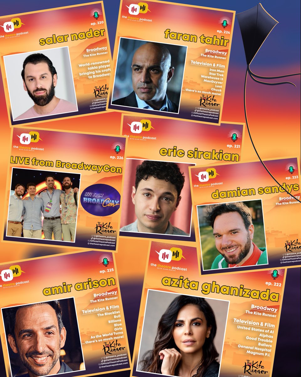 🚙✈️ after the long weekend? Check out Alan Seales' over at <a href="/theatre_podcast/">The Theatre Podcast with Alan Seales</a>'s series of The Kite Runner interviews! 

🎧 to all episodes on the <a href="/BwayPodNetwork/">Broadway Podcast Network 🎙 (BPN)</a> app or at bpn.fm/thekiterunner.  

There's no such thing as Sunday (er, Monday) Scaries with Alan at the 🎤.