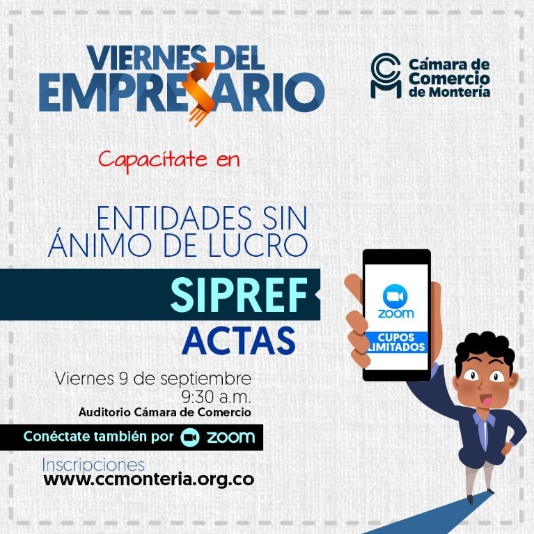 ccmonteria's tweet photo. VIERNES DEL EMPRESARIO

CAPACITATE EN NUESTROS SERVICIOS VIRTUALES
TEMA: ENTIDADES SIN ÁNIMO DE LUCRO, SIPREF Y ACTAS
DIA: VIERNES 09 DE SEPTIEMBRE 2022
HORA: 9:30AM
MODALIDAD: ZOOM Y PRESENCIAL
LINK DE INSCRIPCIÓN: https://t.co/hKdB5UX6zY https://t.co/ePf9ONkUNB