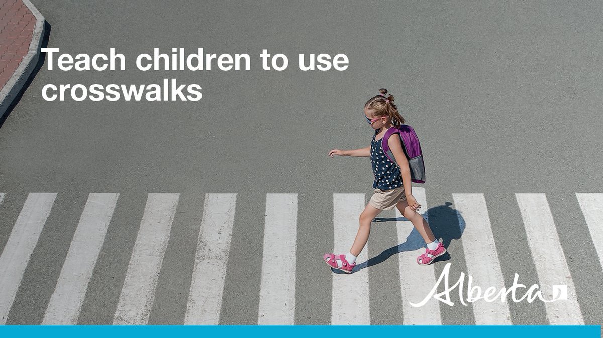 ABTransComm's tweet photo. On average, about 50 children (pedestrians and bicyclists) are injured in crosswalks each year in Alberta.
Protect your child by teaching them to cross at intersections with a pedestrian crossing light or a marked crosswalk whenever possible. #ABkids #ABRoads https://t.co/g3Fzkuyxm8