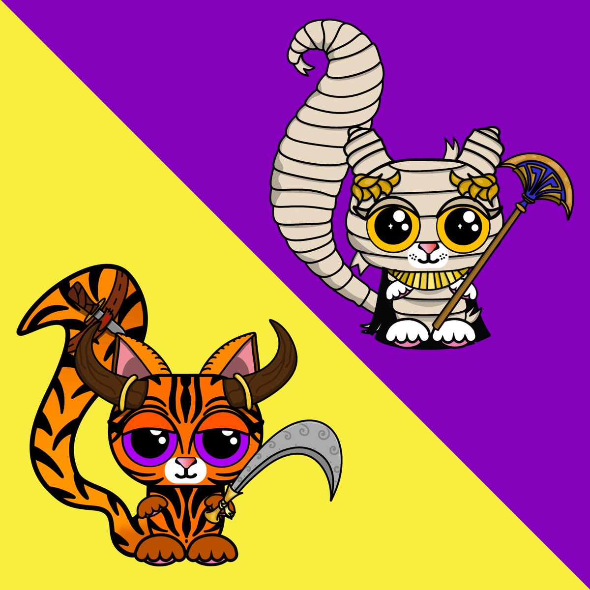 KKBB_NFT's tweet photo. Can’t wait to reveal the collection! We’ve got 18 minted so far! Reveal will happen by the end of the day! Don’t forget to mint. There are 277 primal kitties, 277 kitty primes, and 1 super kitty! Who will get it?? #NFTs #NFTCommunity #nftart #mint #drop https://t.co/os3K6ulPub