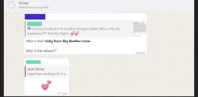 sally_ann4's tweet image. Past caring. Im sick of people messing with my head. Here are screenshots of Victim Focus’s group chat. 
Calling me a ‘turd’, joking about getting my address &amp;amp; planning to ‘ambush’ me at an event I was going to speak at as a survivor. 
Jess sits back &amp;amp; lets it happen &amp;amp; lies