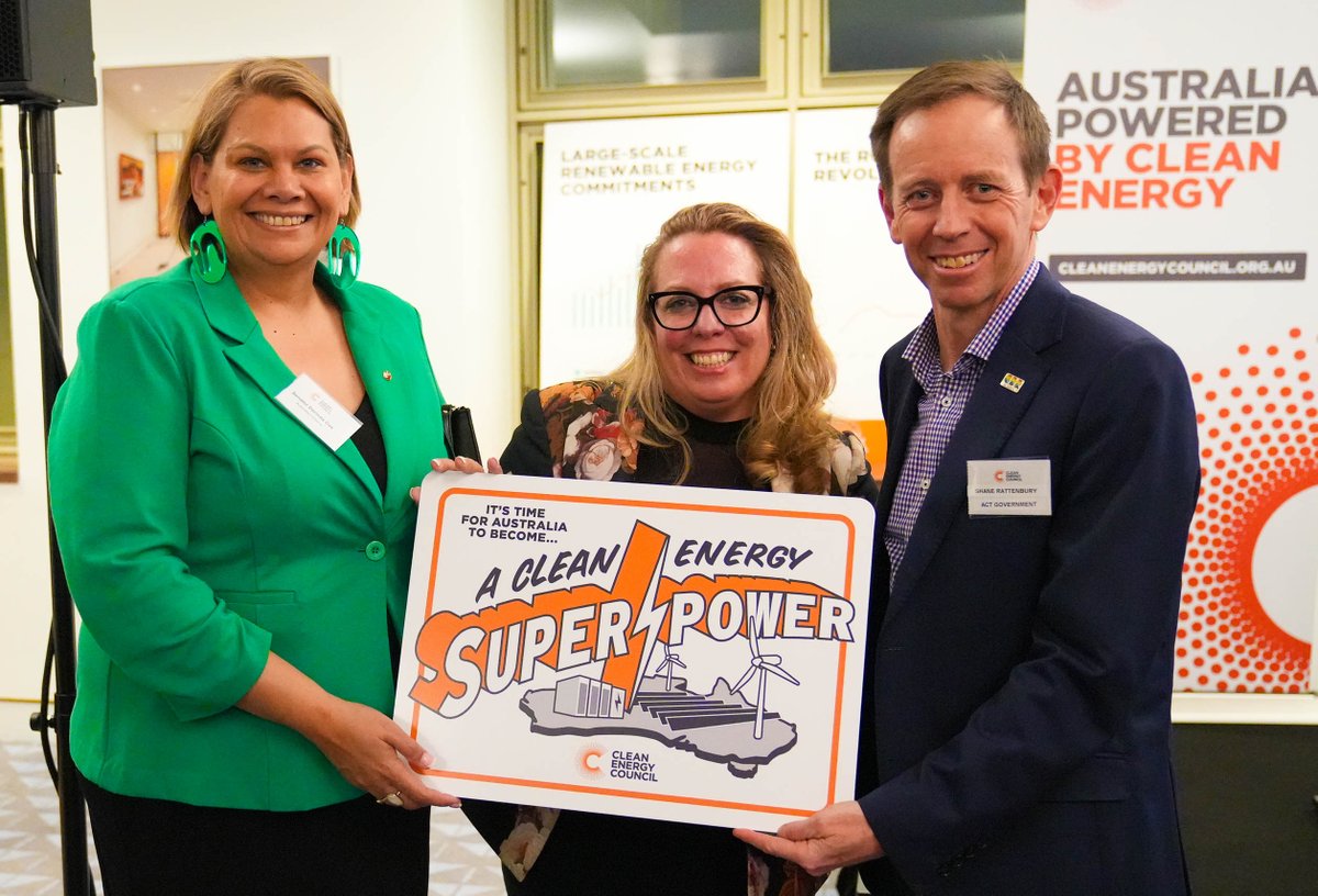cleannrgcouncil's tweet photo. In Canberra last night @cleannrgcouncil members gathered with renewable energy industry leaders and policymakers to discuss Australia's future as a clean energy superpower. Here are  few moments from a great evening. #ACleanFix https://t.co/ULlE0Y4Ss1