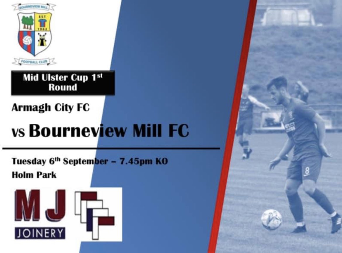 Tomrrow evening we take on championship side <a href="/armaghcityfc/">Armagh City FC</a> in the 1st round of the mid Ulster.

Let’s hope we can keep up our winning ways. 

🏟 Holm park
⚽️ 7.45pm

🔵🔴⚽️