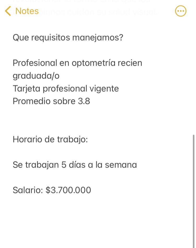 Colgafas's tweet photo. Estamos contratando #trabajosihay #colgafas #optometras https://t.co/nh1iggiFJi