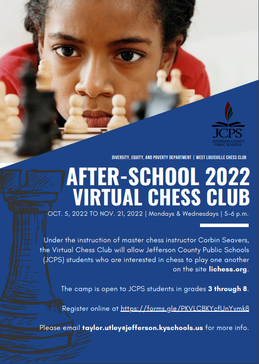JCTMS_JCPS's tweet photo. Once 25 students have been enrolled, no more applications will be accepted.  https://t.co/FAfIvoao6j #donotwait #playfromhome #WeAreJCPS #thecenturionway #checkmate https://t.co/CtC7g2FLrh