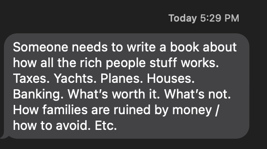 thesamparr's tweet photo. Someone asked me this question. 

I don't know of a book like this.

Like How To Get Rich but How To Be Rich.

Anything out there like this? https://t.co/IZIeclzfJW