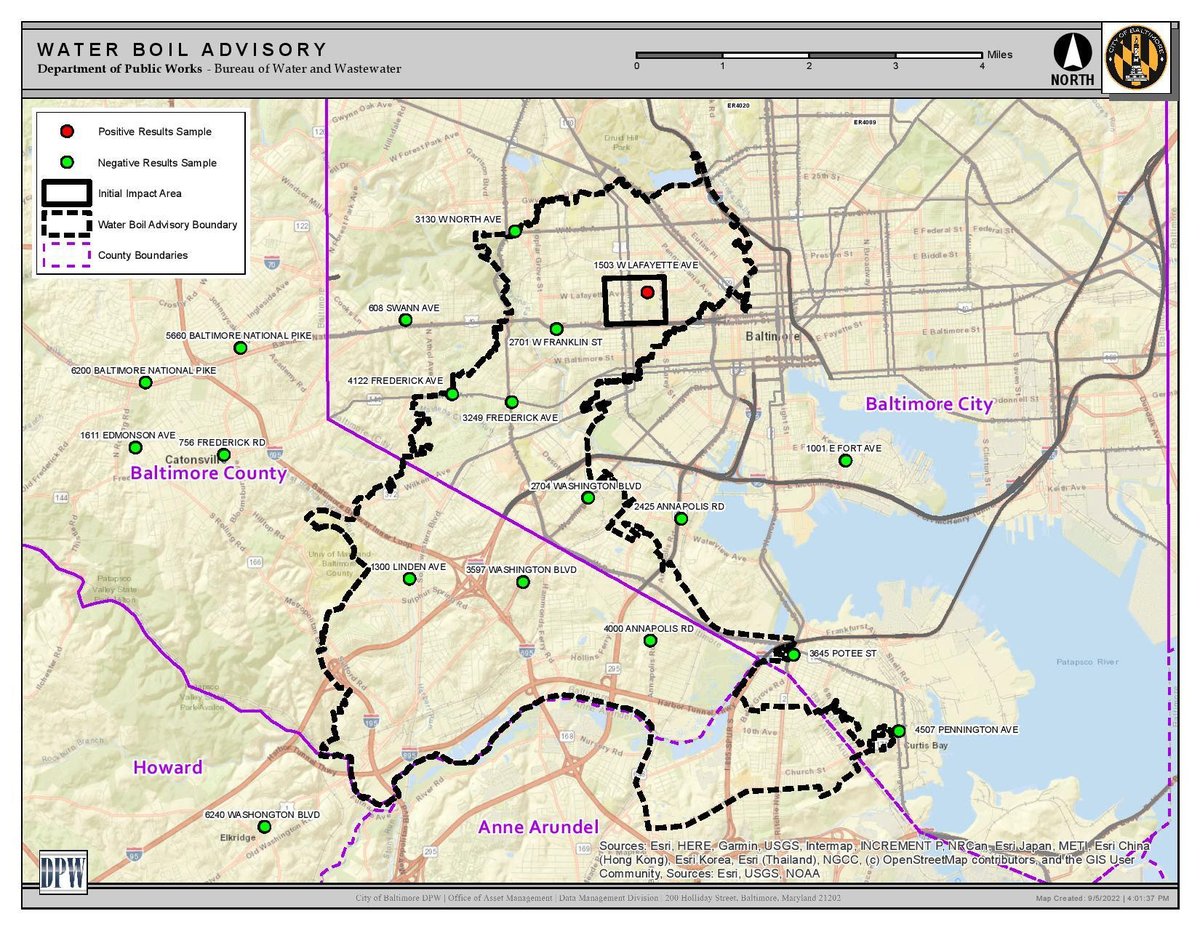 CouncilmanETC's tweet photo. DPW has issued a "Water Boil Advisory" impacting ~1,500 residential properties in West Baltimore. While no properties in the 11th District are currently under advisory, the notice has been issued to portion of the NW portion of the 11th District. https://t.co/J1Cp4cXjlC https://t.co/uVYZoCyU9X