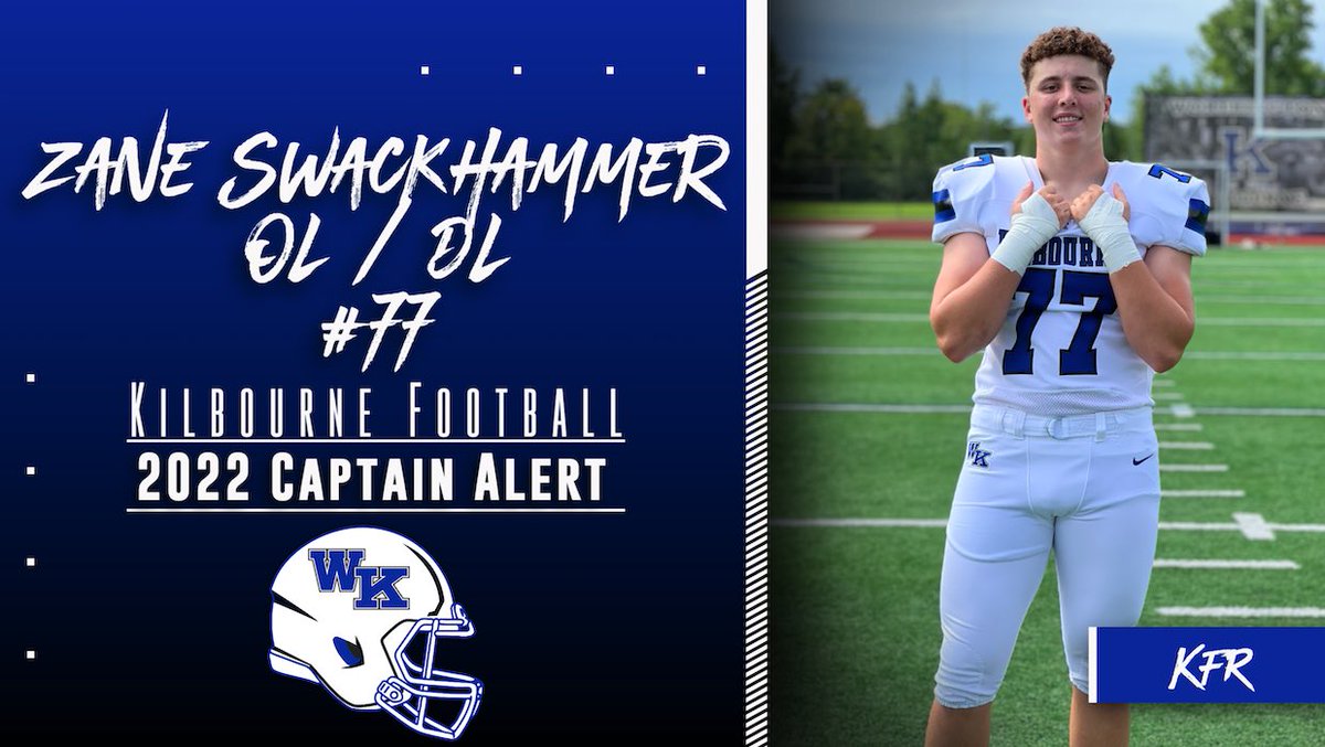 KilbourneFB's tweet photo. 🚨Congrats to Zane Swackhammer on being named a 2022 football Captain.  Anyone want to see how this game is meant to be played?.?.??. Get your eyes on #77!!!! #KFR #GTNO #Iron https://t.co/8vAUangusV