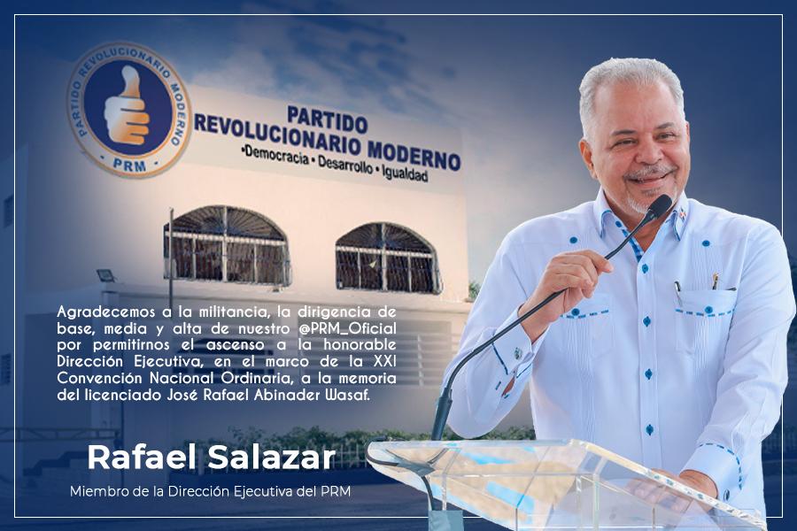 Agradecemos a la militancia, a la direccion de nuestro <a href="/PRM_Oficial/">PRM</a> por permitirnos el ascenso a la honorable Dirección Ejecutiva, en el marco de la XXI Convención Nacional Ordinaria, a memoria del licenciado José Rafael Abinader Wasaf <a href="/JosePaliza/">Jose Paliza</a> <a href="/CarolinaMejiaG/">CarolinaMejiaG</a> <a href="/gustavolaras1/">Gustavo Lara Salazar</a>
