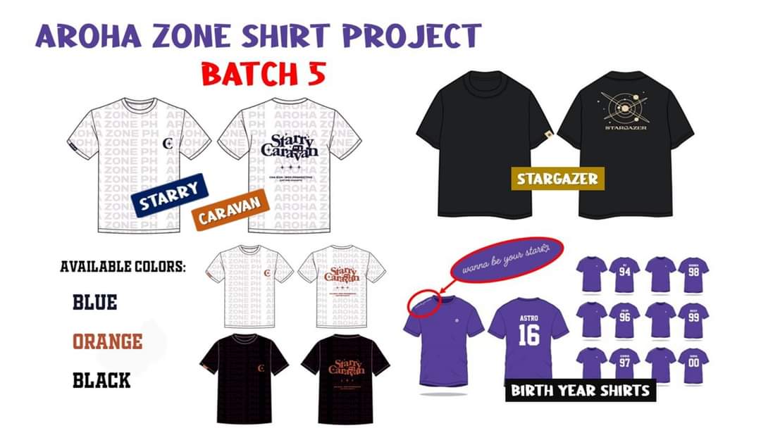 laine_roha's tweet photo. AROHA ZONE SHIRT PROJECT BATCH 5 is now open! 
Available Designs:
🫰STARRY CARAVAN 💙 🧡 🖤
🫰STARGAZER 🖤
🫰BIRTH YEAR [💙❤️💛💚🧡&amp;navy]

MOP: PAYO ( GCASH )
🔹XS/S/M/L - 280.00
🔹XL/2XL - 290.00
🔹3XL - 300.00
MOP: SHOPEE CHECK OUT  

https://t.co/fENyG48OPx…

++++++ https://t.co/AJuo57KLVu