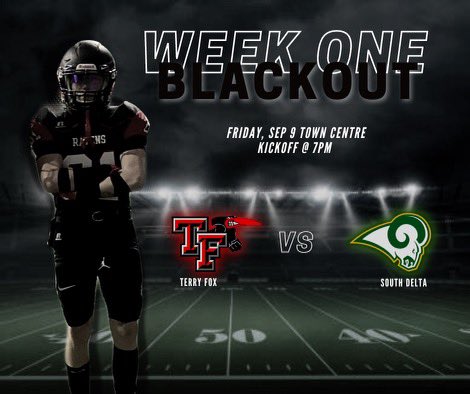 First home game this Friday!! <a href="/TFSAthletics/">Terry Fox Athletics</a> 

🆚South Delta
⏰7:00pm
📍Percy Perry Stadium