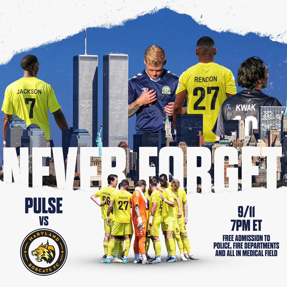 saltcityunion's tweet photo. September 11th @ 7PM ET #PulsePlayoffPush
vs Maryland Bobcats FC
Onondaga Community College📍
First Responders Night!
Free Admission to Police, Fire Departments and All of those in The Medical Field!
Buy Tickets:https://t.co/13M3XCQlrh https://t.co/GKOppthPQR
