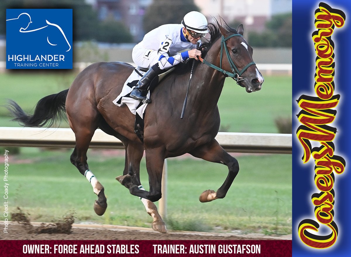 ⁦<a href="/HighlanderTrai3/">HighlanderTrainingCenter</a>⁩ graduate Caseys Memory was an impressive 4+ length allowance winner ⁦<a href="/PrairieMeadows/">Prairie Meadows</a>⁩ for Forge Ahead Stables &amp; ⁦<a href="/GustafsonRacing/">Austin Gustafson</a>⁩ on Sept. 4.  ⁦A son of ⁦<a href="/LanesEndFarms/">Lane's End</a>⁩ Honor Code. ⁦@CoadyPhoto⁩