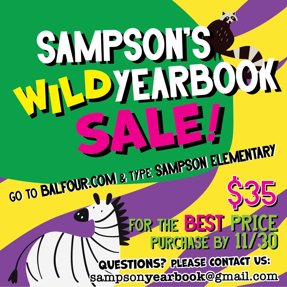 Yearbooks are now available to purchase! Check this off your list and order yours TODAY! Prices will go up on Dec 1st. Contact sampsonyearbook@gmail.com for questions.  Click here to order... balfour.com/.../cyp.../sam…