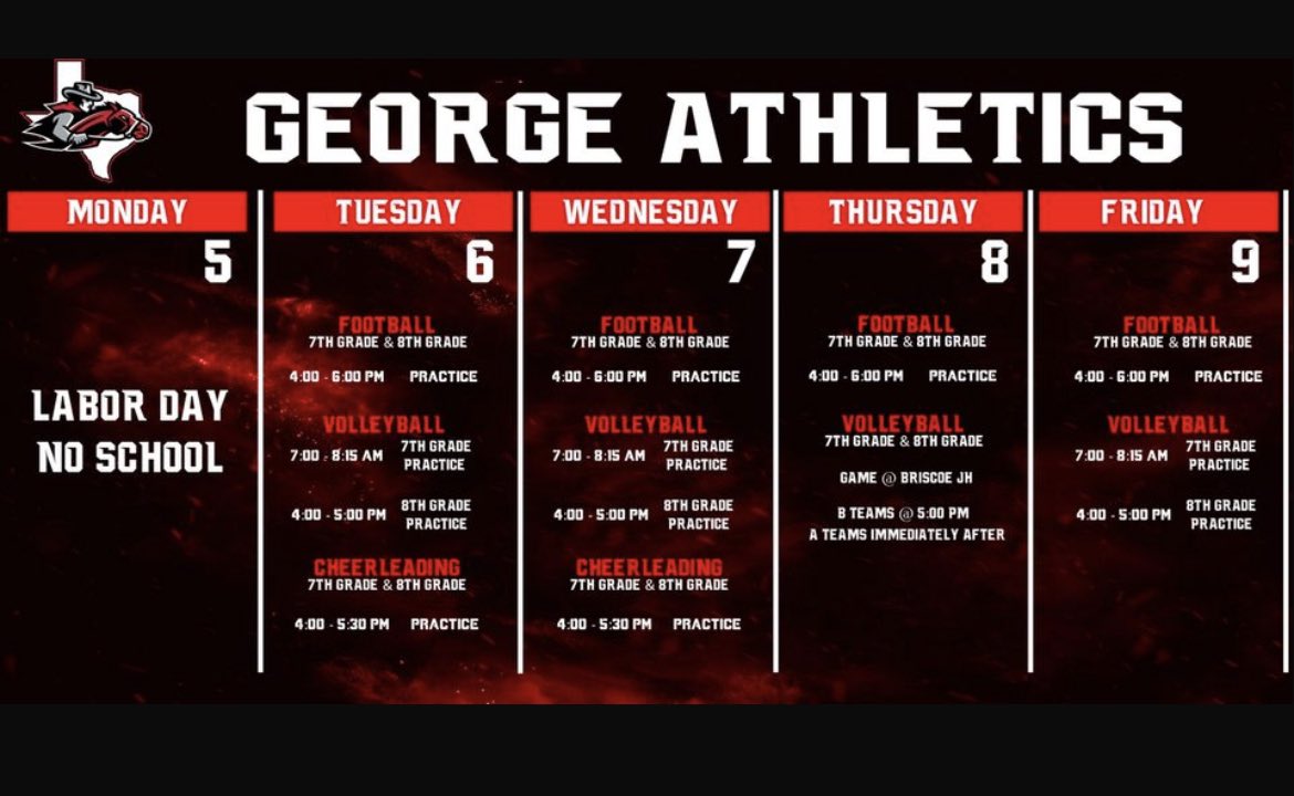 CoachJones25's tweet photo. ‼️‼️This week GJH Schedule ‼️‼️@GJHRangers @GJHAthletics https://t.co/UldCxClYE6