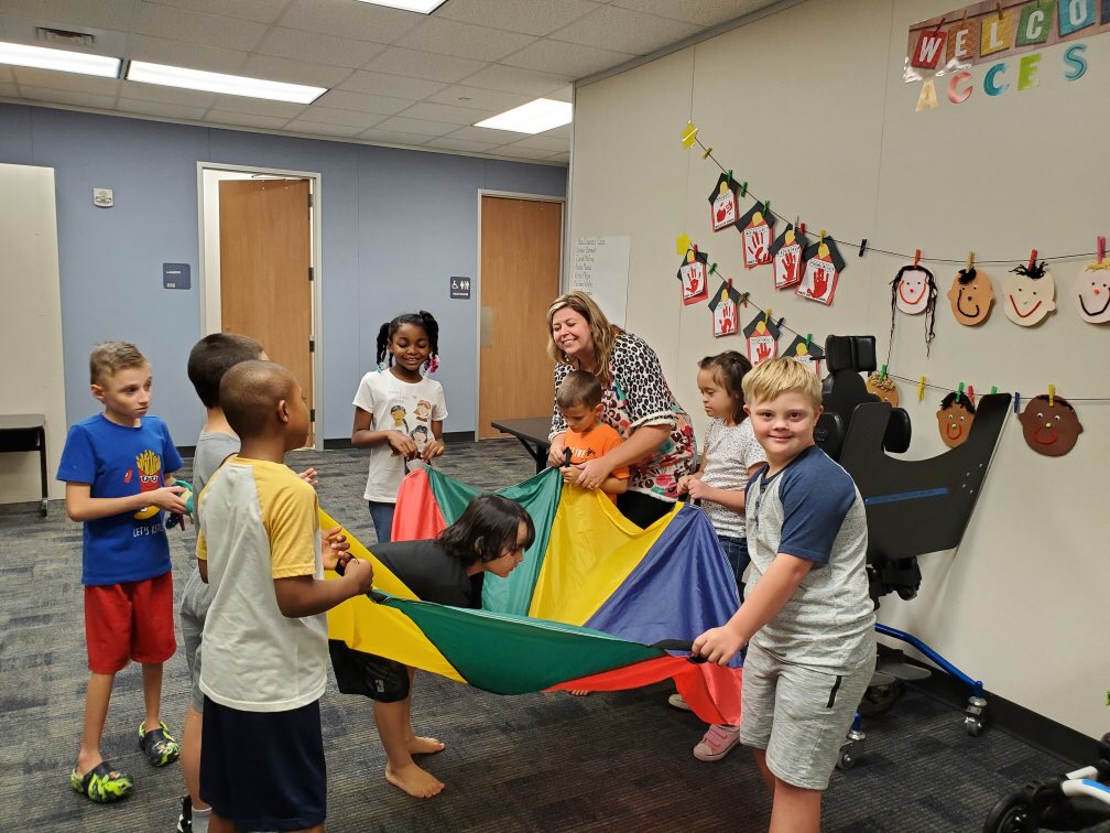 We ended our “Getting Ready For Camp” UL unit with all of the activities in our leveled book! Parachute games, tie-dye T-shirts, and S’mores! <a href="/KreinhopKISD/">Kreinhop Elementary</a> <a href="/ASCHULTZKISD/">Alyx Schultz</a> 
#KISDTeamSpEdP2P
#KISDACCESS
